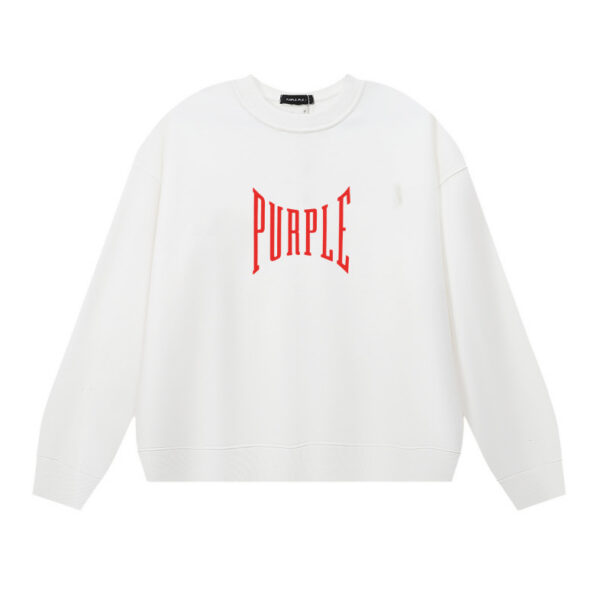 Purple Brand Gothic Logo Crewneck Sweatshirt White OKZY20261422