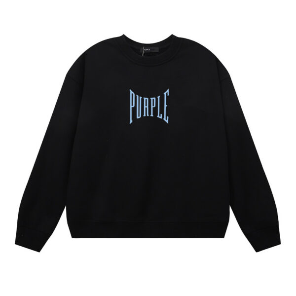 Purple Brand Gothic Logo Crewneck Sweatshirt Black OKZY20261423