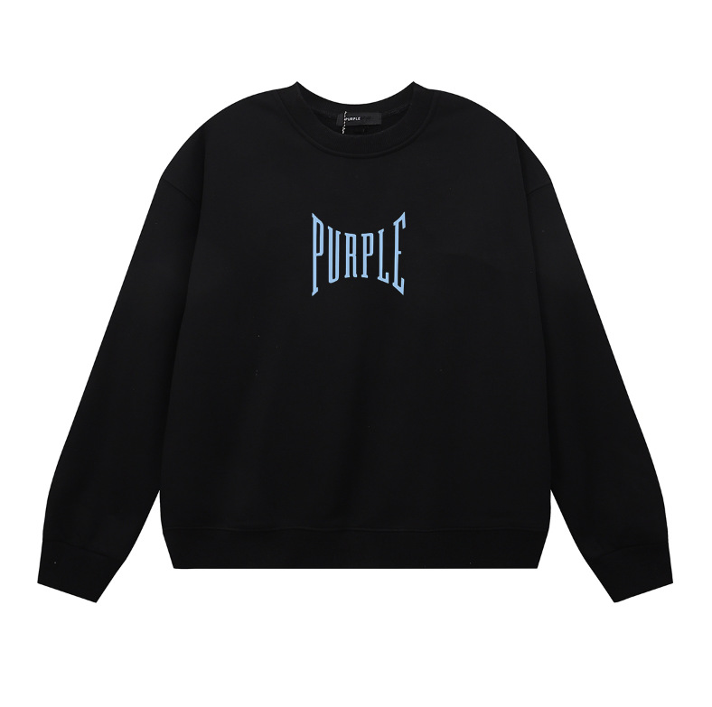 Purple Brand Gothic Logo Crewneck Sweatshirt Black OKZY20261423