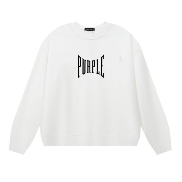 Purple Brand Gothic Logo Crewneck Sweatshirt Off White OKZY20261424