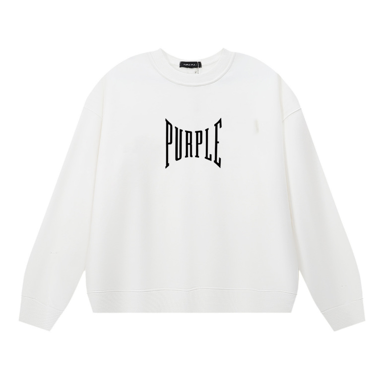 Purple Brand Gothic Logo Crewneck Sweatshirt Off White OKZY20261424
