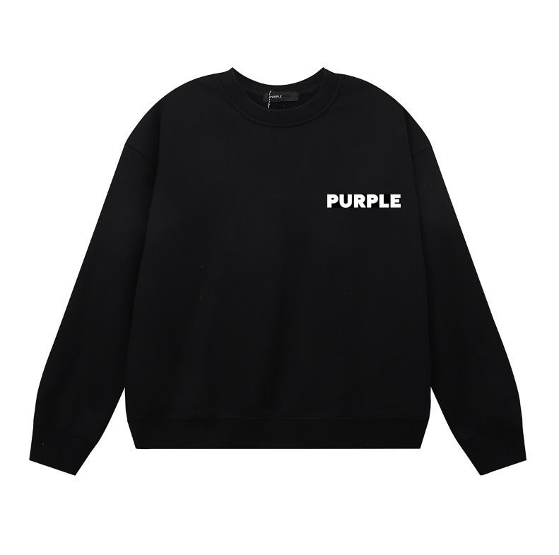 Purple Brand Surreal Poster Crewneck Sweatshirt Black OKZY20261425