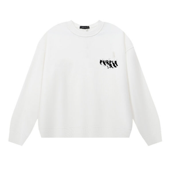 Purple Brand Back Splash Logo Crewneck Sweatshirt White OKZY20261437