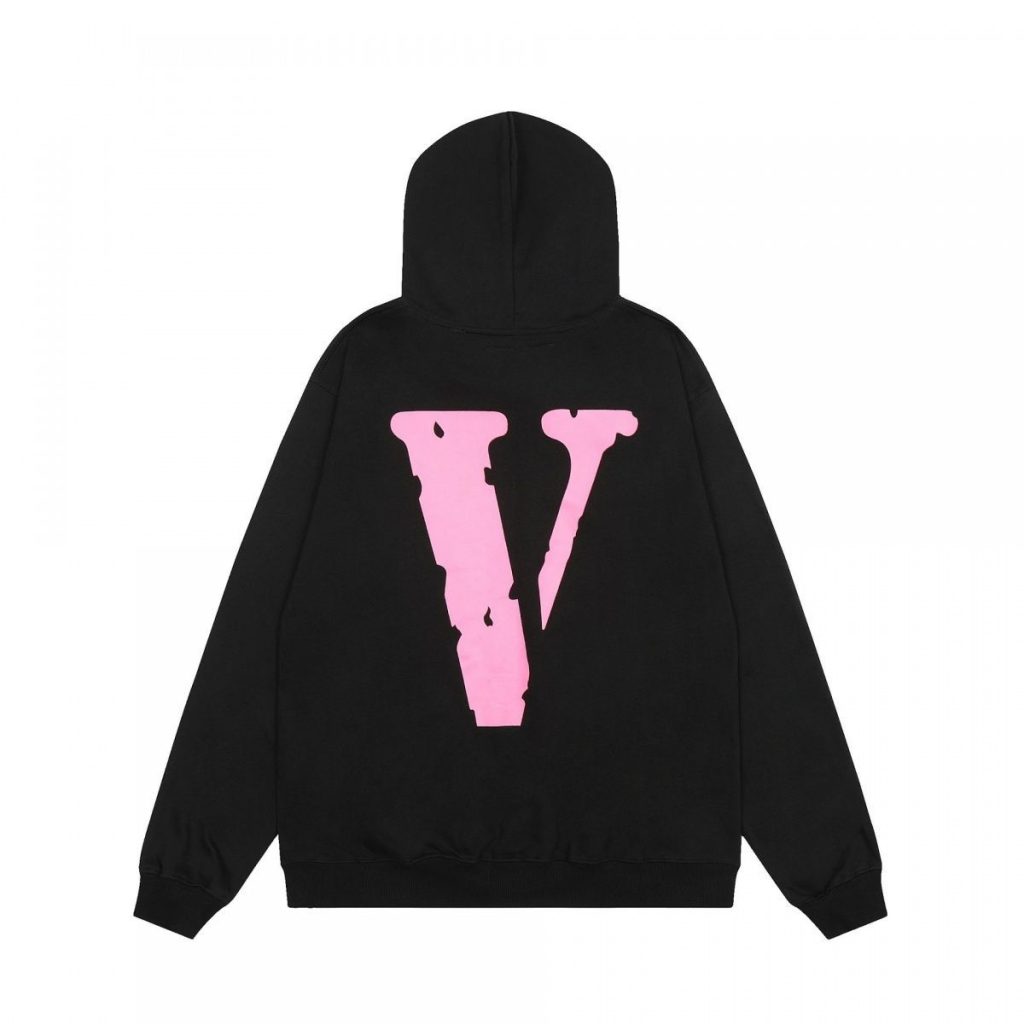 VLONE FRIENDS Pink Logo Hoodie Black OKZY20261438