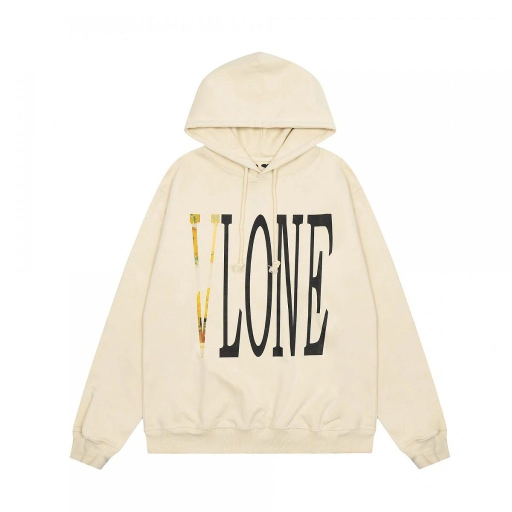 VLONE Art Print V Logo Hoodie Cream OKZY20261442