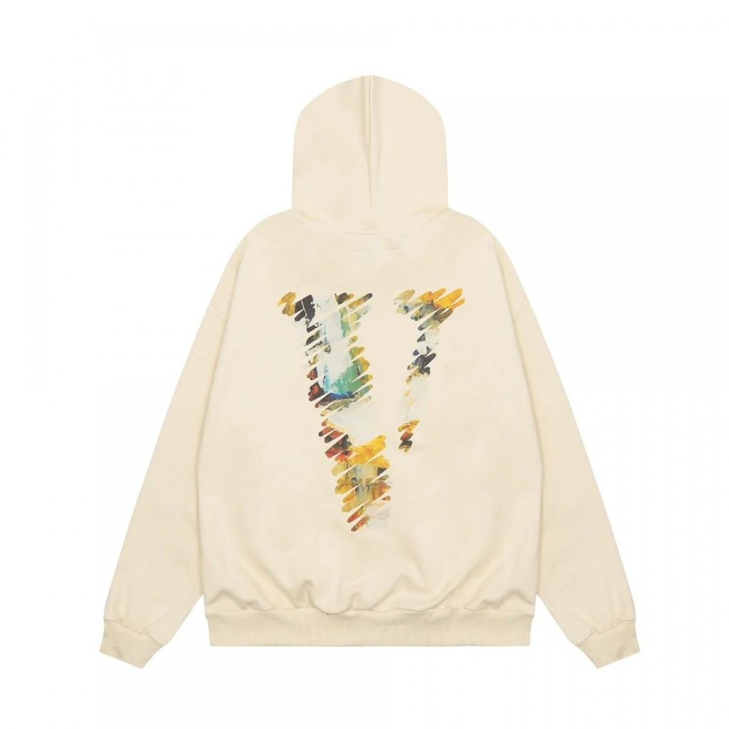 VLONE Art Print V Logo Hoodie Cream OKZY20261442
