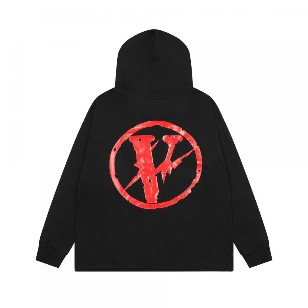 VLONE Red Circle V Logo Hoodie Black OKZY20261443