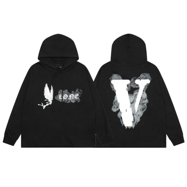 VLONE Angel Smoke V Logo Hoodie Black OKZY20261444