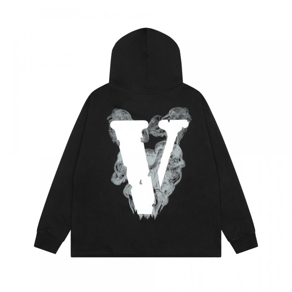 VLONE Angel Smoke V Logo Hoodie Black OKZY20261444