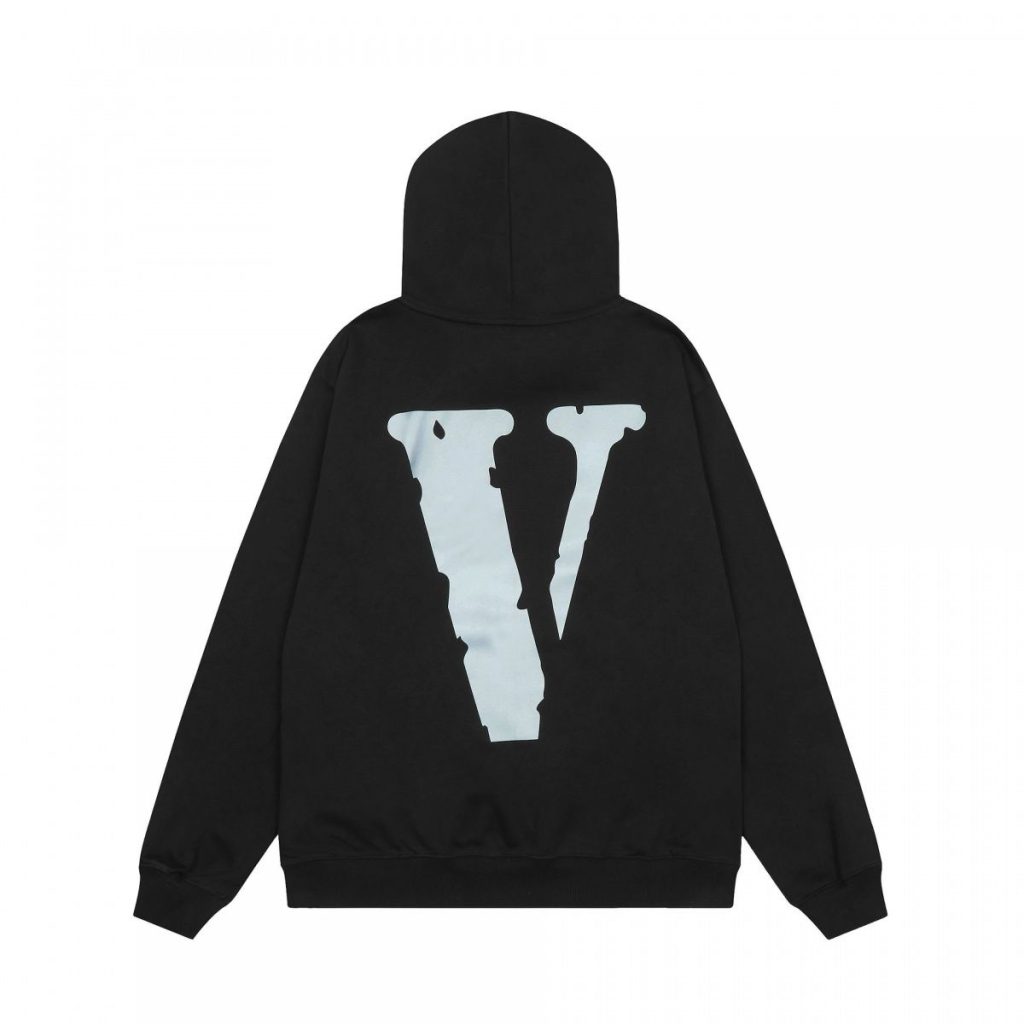 VLONE Reflective V Logo Hoodie Black OKZY20261446