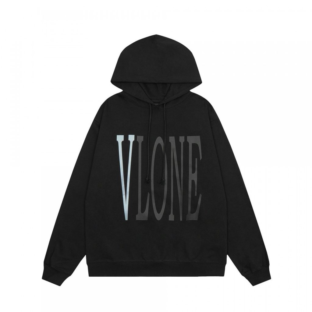 VLONE Reflective V Logo Hoodie Black OKZY20261446