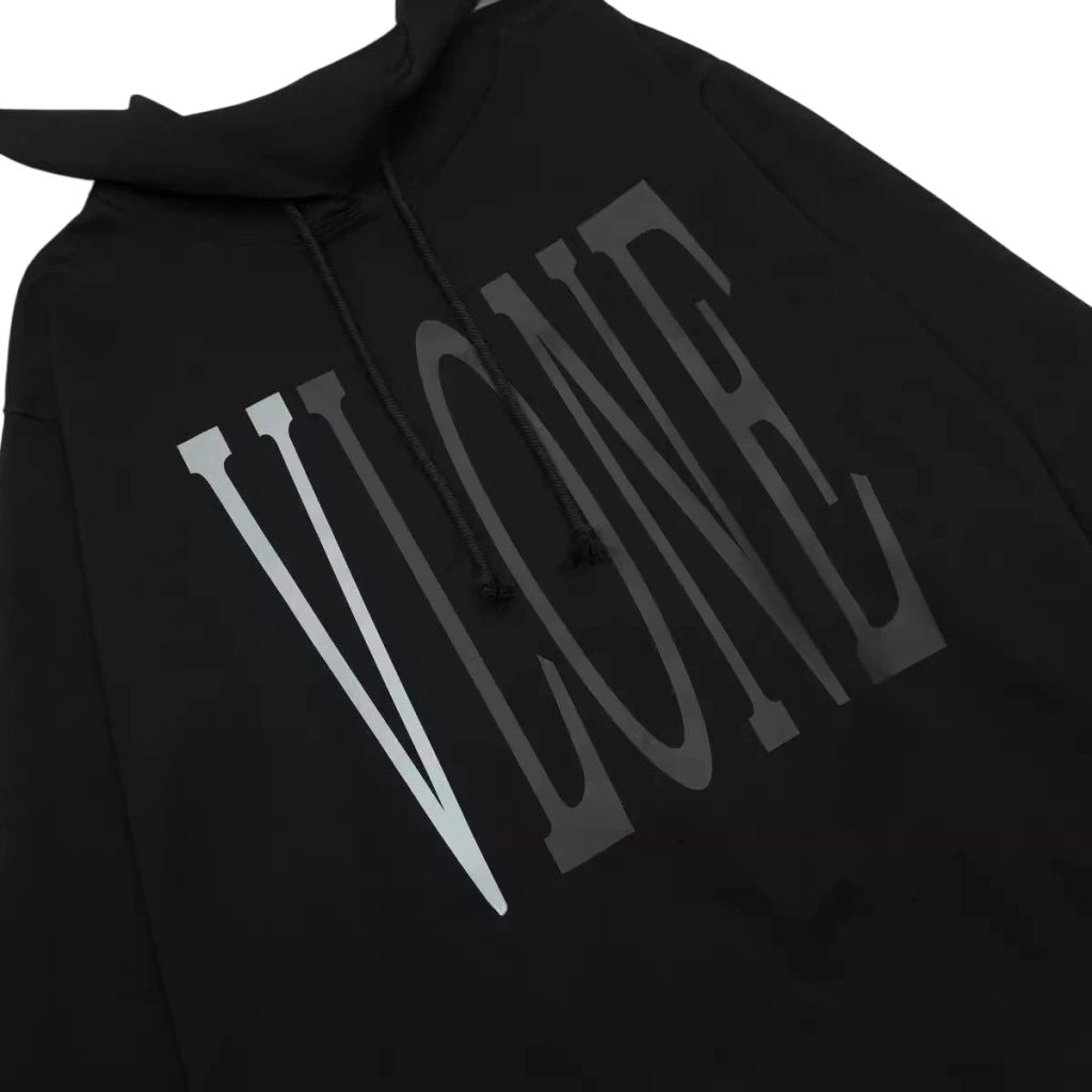 VLONE Reflective V Logo Hoodie Black OKZY20261446