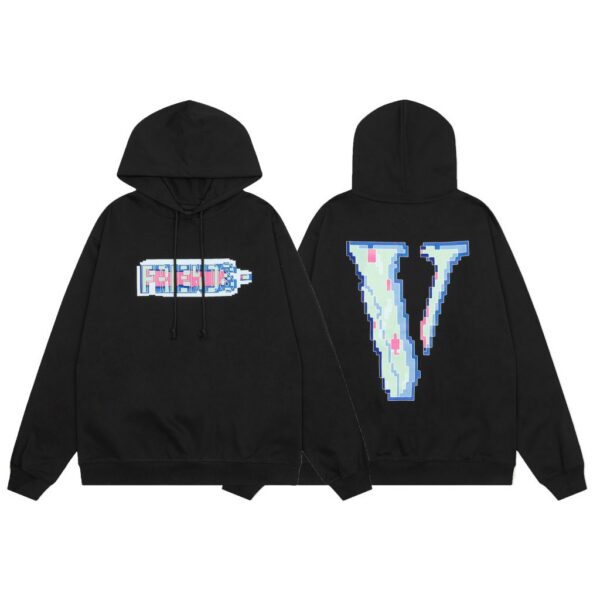 VLONE Pixel FRIENDS V Logo Hoodie Black OKZY20261447