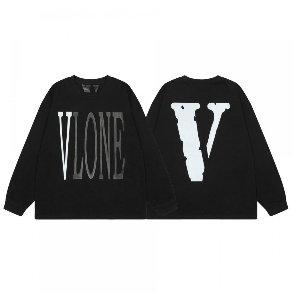VLONE Reflective V Logo Long Sleeve Tee Black OKZY20261451