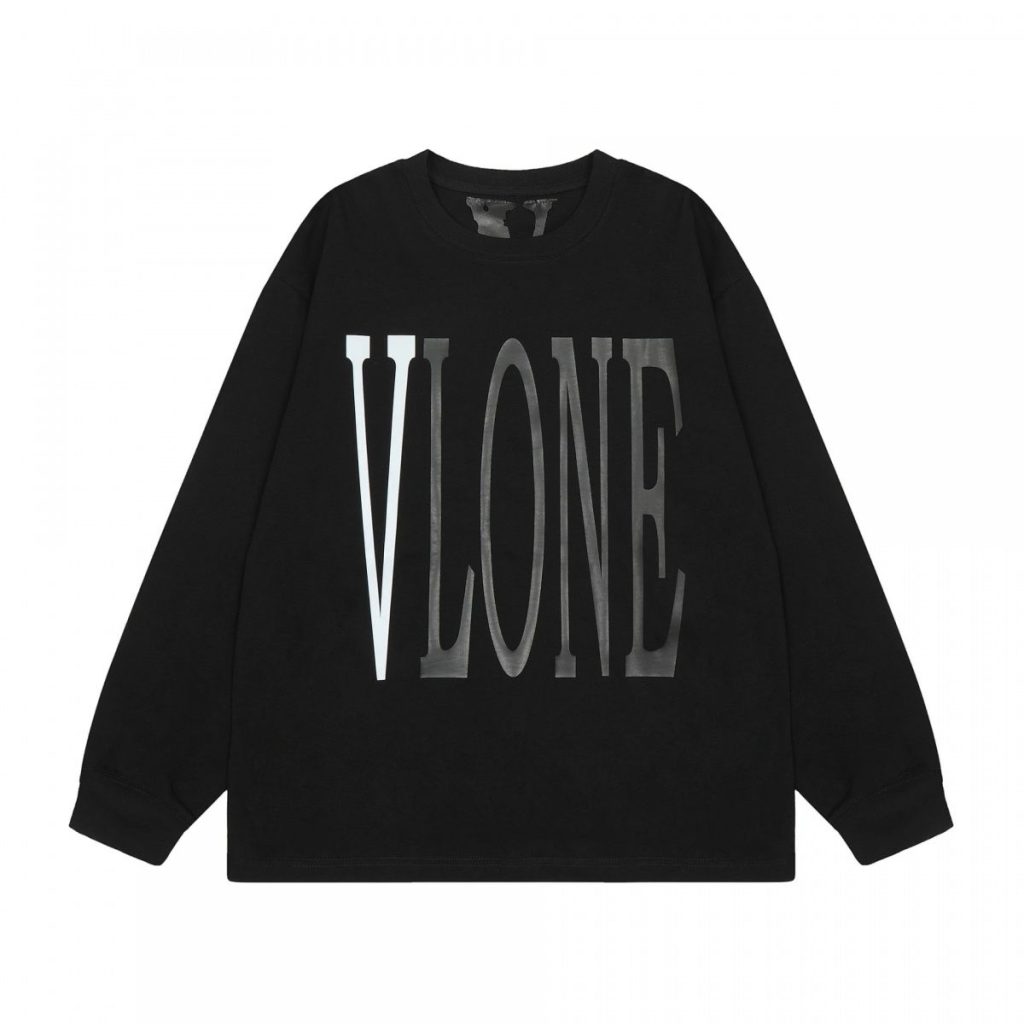 VLONE Reflective V Logo Long Sleeve Tee Black OKZY20261451