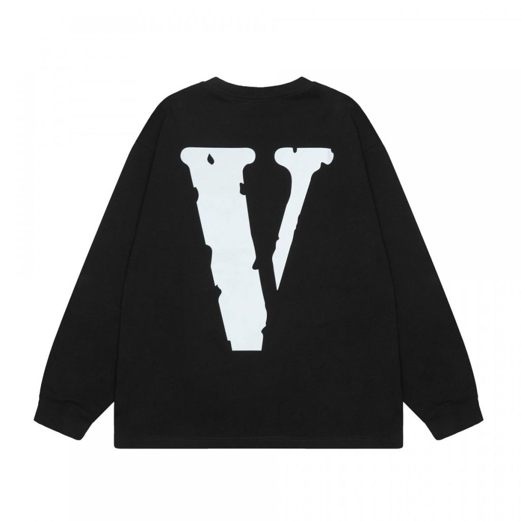 VLONE Reflective V Logo Long Sleeve Tee Black OKZY20261451