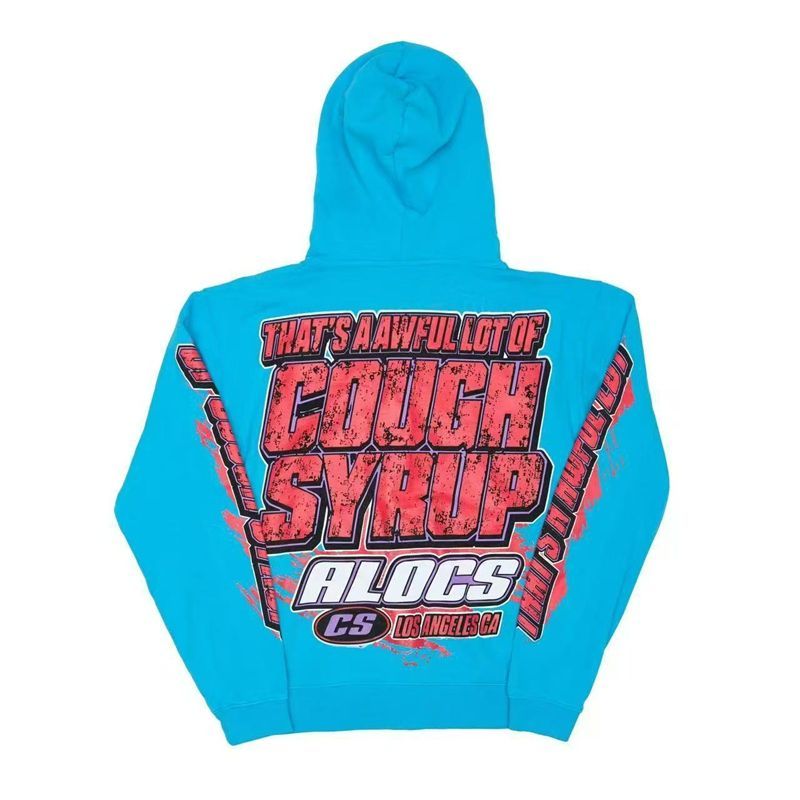 Cough Syrup Racing Zip Hoodie Cyan OKZY20261457