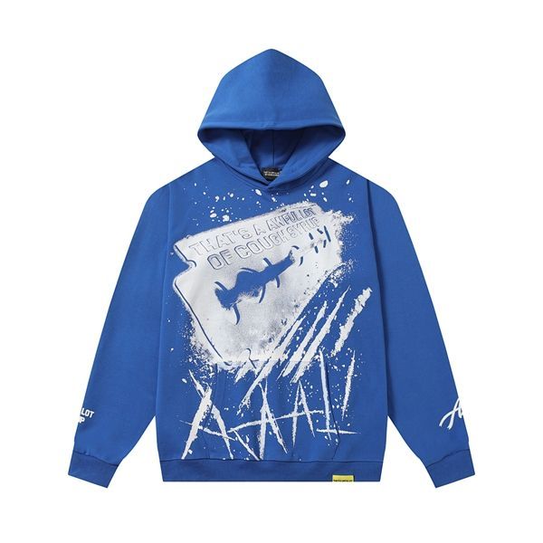 Cough Syrup Splash Graphic Hoodie Blue OKZY20261459