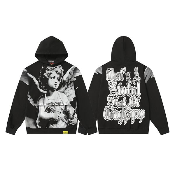 Cough Syrup Angel Portrait Hoodie Black OKZY20261460