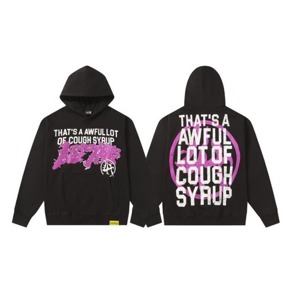Cough Syrup Pink Logo Hoodie Black OKZY20261461