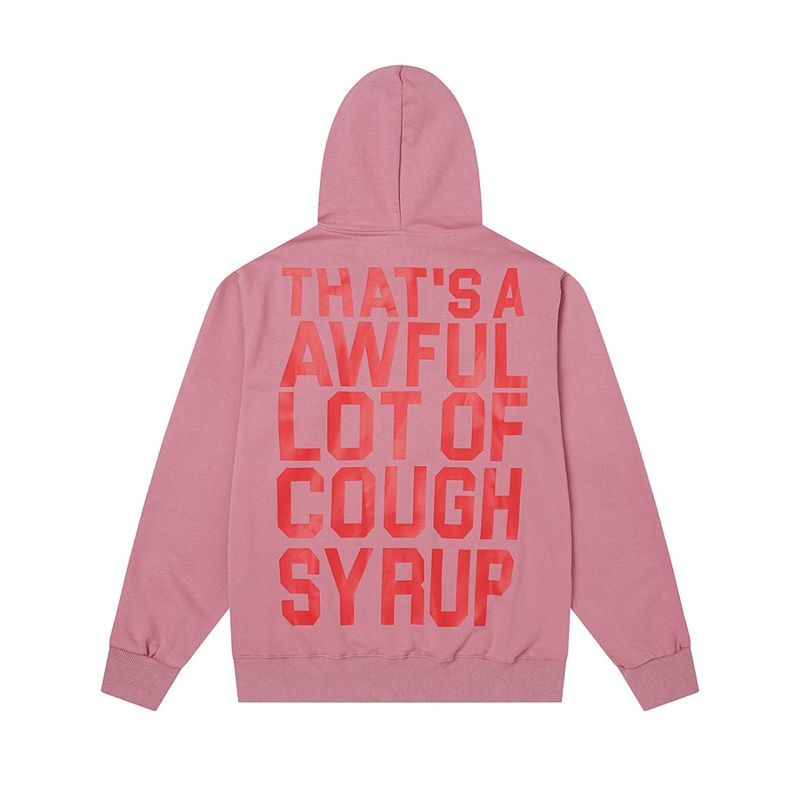 Cough Syrup Text Hoodie Dusty Pink OKZY20261463