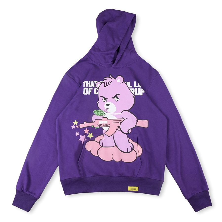 Cough Syrup Cartoon Bear Hoodie Purple OKZY20261464