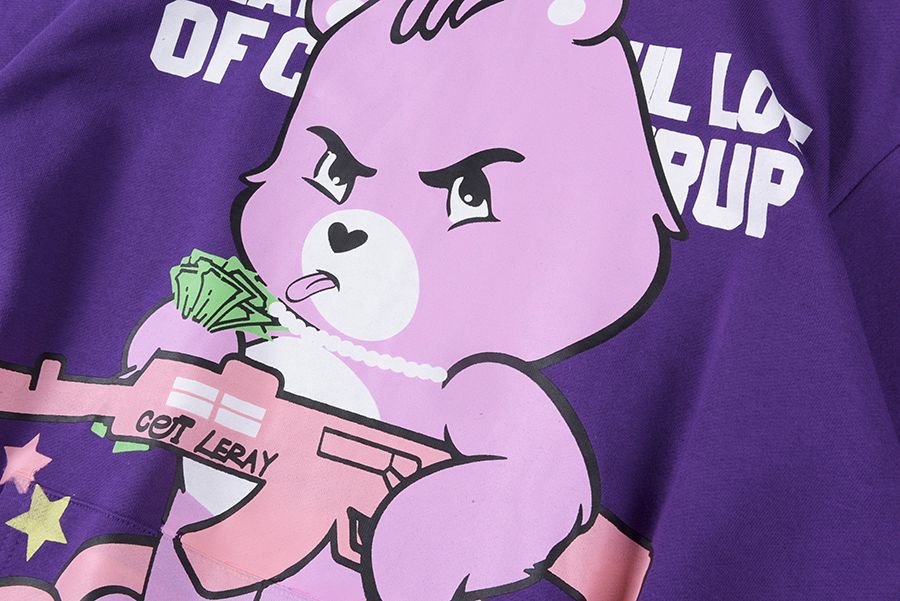 Cough Syrup Cartoon Bear Hoodie Purple OKZY20261464