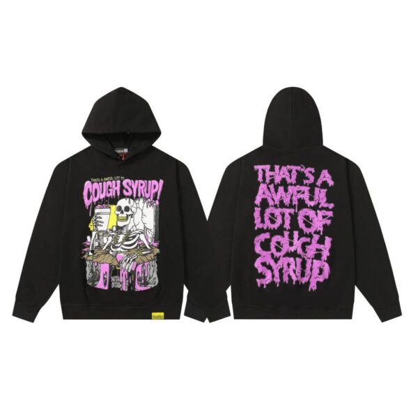 Cough Syrup Skeleton Drip Hoodie Black OKZY20261466