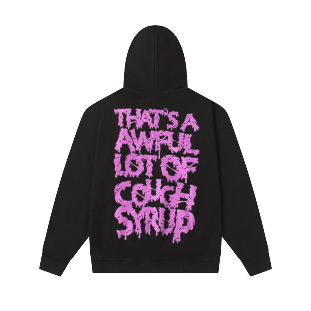 Cough Syrup Skeleton Drip Hoodie Black OKZY20261466