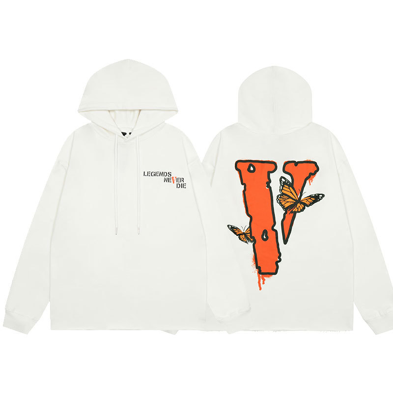 VLONE Legends Never Die Butterfly V Hoodie White OKZY20261481