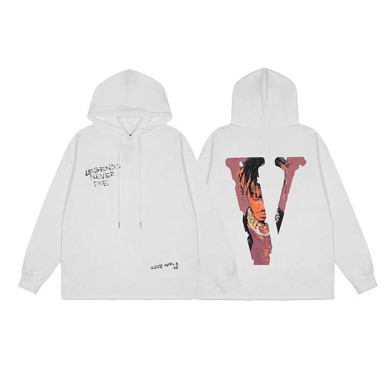 VLONE Juice WRLD Legends Never Die Portrait V Hoodie White OKZY20261482