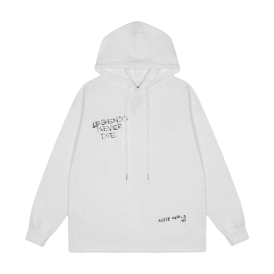 VLONE Juice WRLD Legends Never Die Portrait V Hoodie White OKZY20261482
