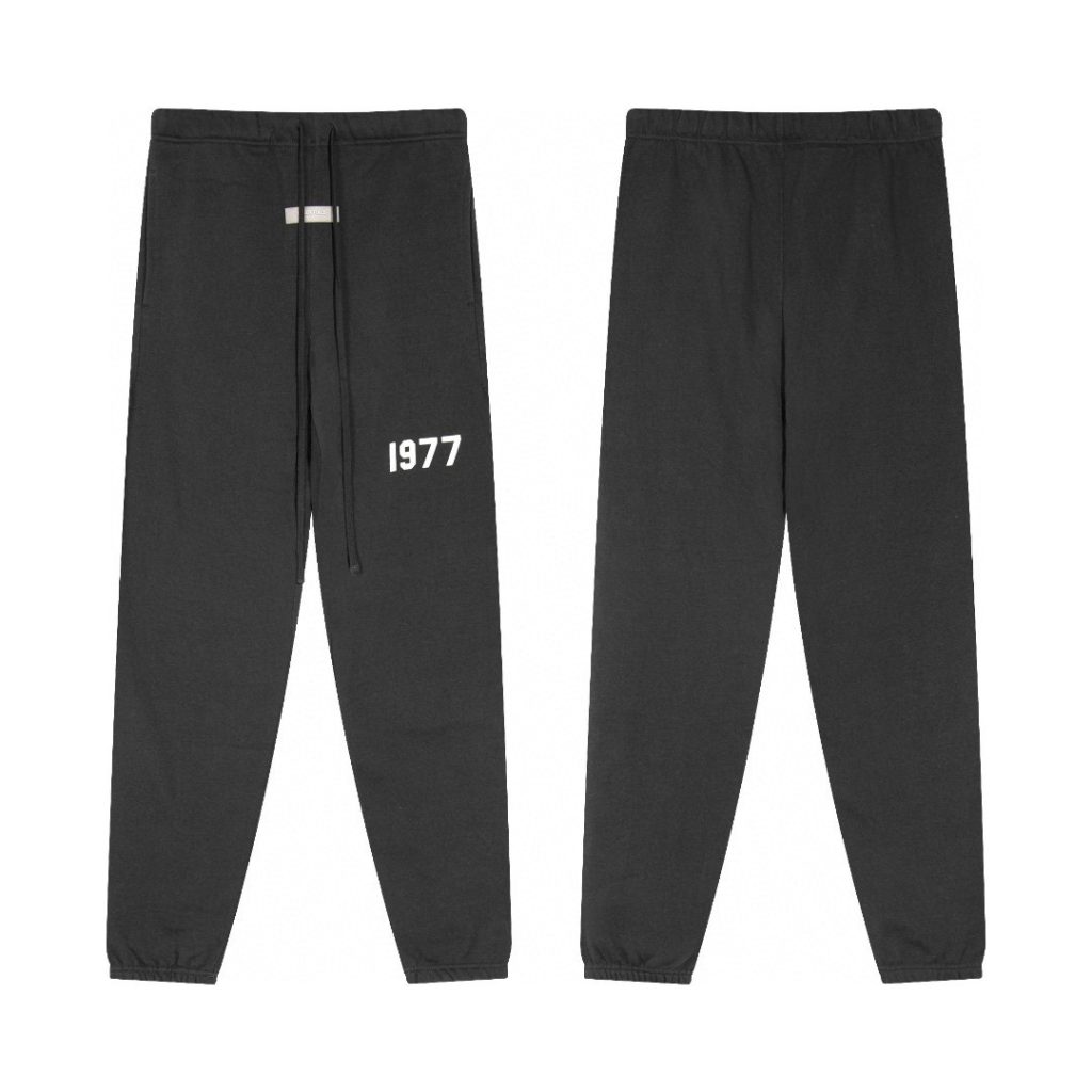 Essentials Black 1977 Logo Sweatpants OKZY2026148