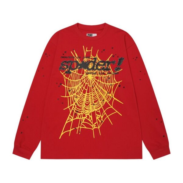 Sp5der Rhinestone Web Long Sleeve T-Shirt OKZY20261492
