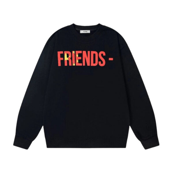 VLONE FRIENDS Star Print Crewneck Sweatshirt Black OKZY20261497