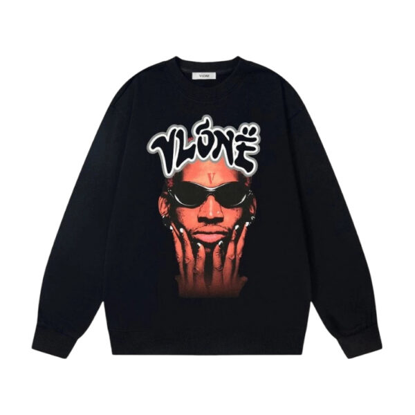VLONE Portrait Graphic Crewneck Sweatshirt Black OKZY20261502