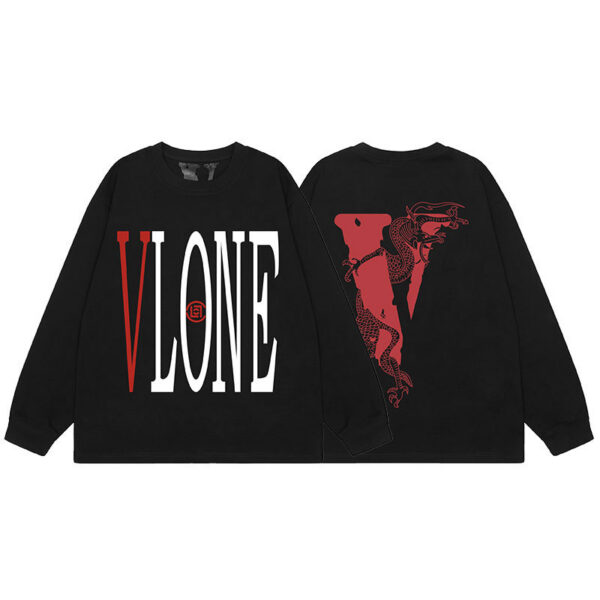 VLONE Dragon V Logo Long Sleeve Tee Black OKZY20261508