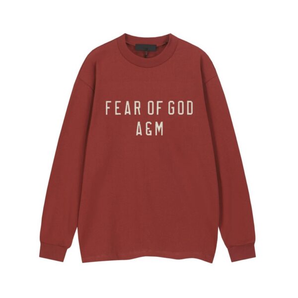 Essentials A&M Logo Long Sleeve Tee Burgundy OKZY20261511