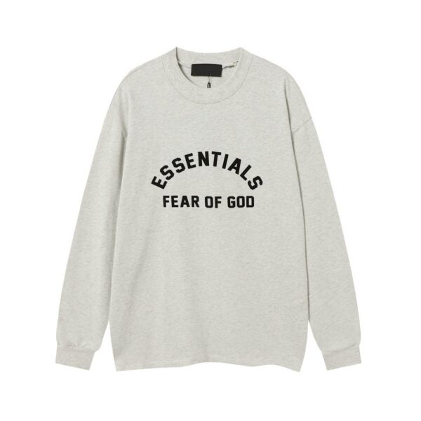 Essentials Fear Of God Arch Logo Long Sleeve Tee Light Heather Grey OKZY20261518
