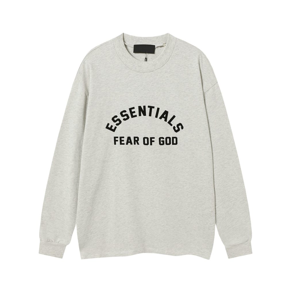 Essentials Fear Of God Arch Logo Long Sleeve Tee Light Heather Grey OKZY20261518