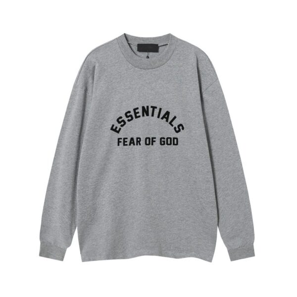 Essentials Fear Of God Arch Logo Long Sleeve Tee Dark Heather Grey OKZY20261519