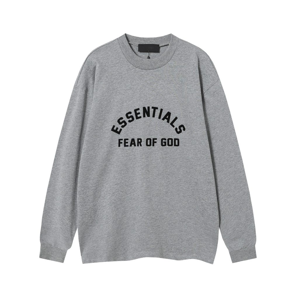 Essentials Fear Of God Arch Logo Long Sleeve Tee Dark Heather Grey OKZY20261519