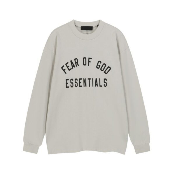 Essentials Fear Of God Arch Logo Long Sleeve Tee Light Grey OKZY20261522