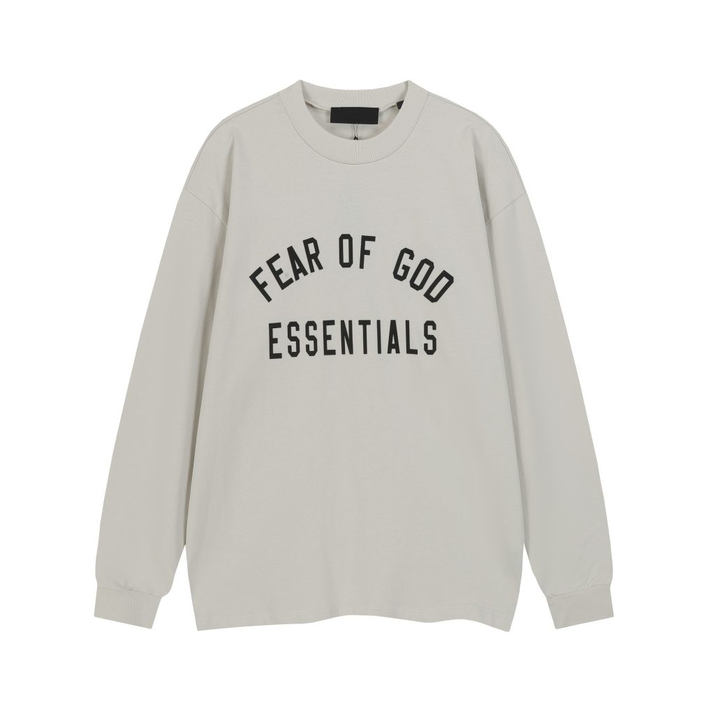 Essentials Fear Of God Arch Logo Long Sleeve Tee Light Grey OKZY20261522