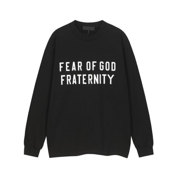 Essentials Fear Of God Fraternity Long Sleeve Tee Black OKZY20261527
