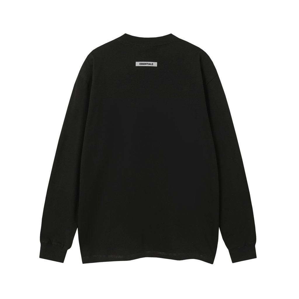 Essentials Fear Of God Fraternity Long Sleeve Tee Black OKZY20261527
