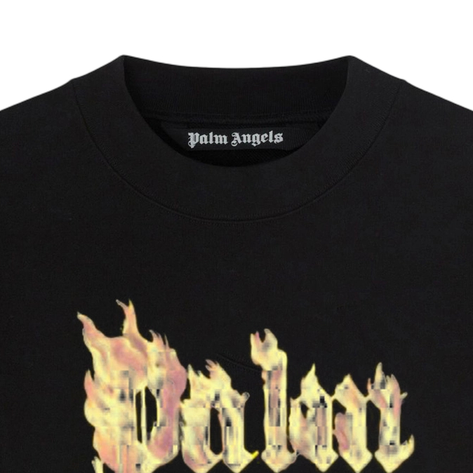 Palm Angels Flame Logo Crew Sweatshirt Black OKZY20261535