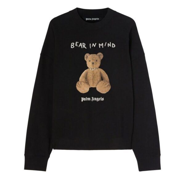 Palm Angels Bear In Mind Teddy Bear Crew Sweatshirt Black OKZY20261536