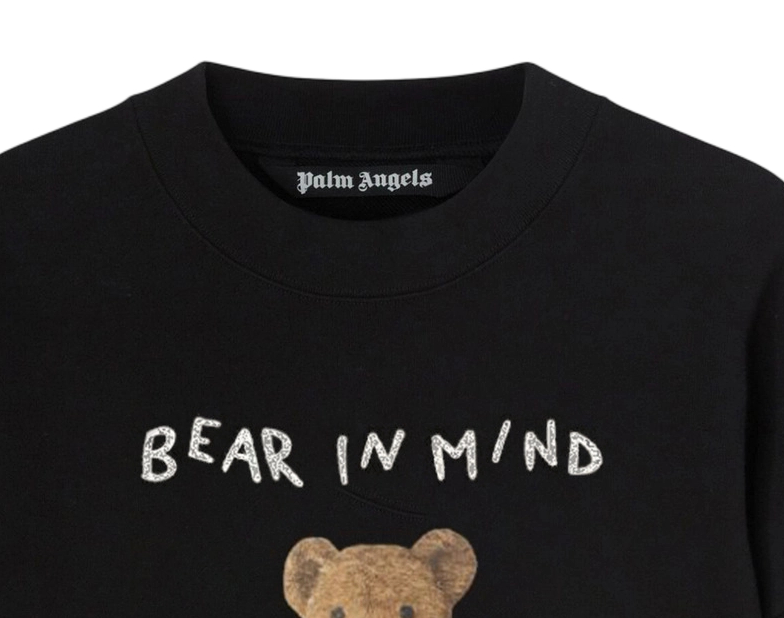 Palm Angels Bear In Mind Teddy Bear Crew Sweatshirt Black OKZY20261536