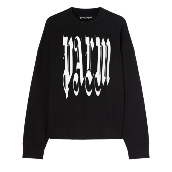 Palm Angels Gothic Palm Logo Crew Sweatshirt Black OKZY20261539